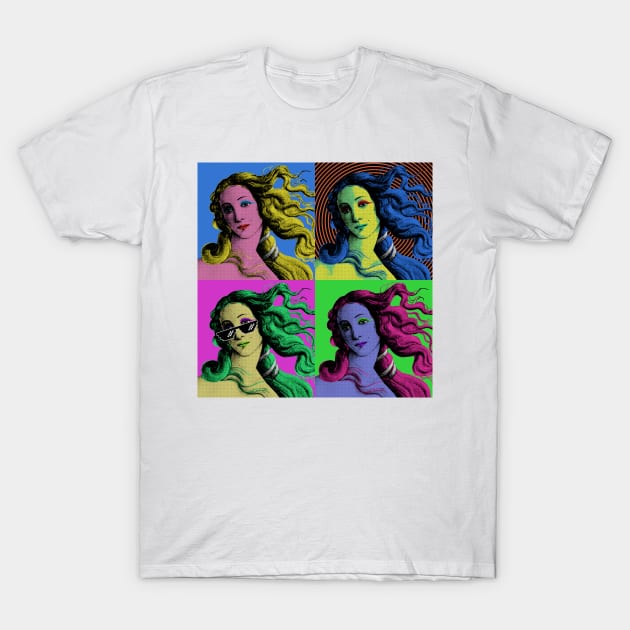 Pop Art The Birth of Venus by Sandro Botticelli T-Shirt by ArtOfSilentium